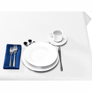 Nappe de table, blanche, 62x62"