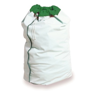 Vinyl laundry bag with green topper, green, 30x40"