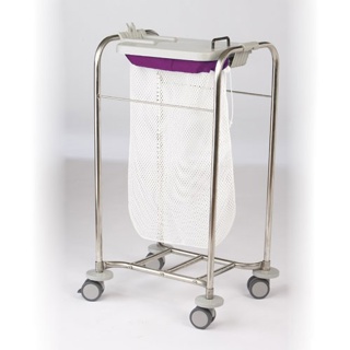 Mesh sorting bag with purple topper, white, 25x35"