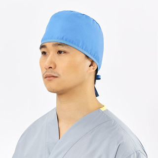 Surgical cap with ties, blue, OSFM
