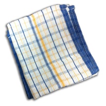 Tea towel, blue check, 23x34"