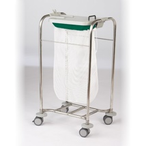 Mesh sorting bag with green topper, white, 25x35"