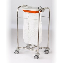 Mesh sorting bag with orange topper, white, 25x35"