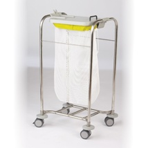 Mesh sorting bag with yellow topper, white, 25x35"