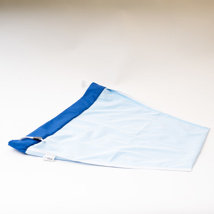 Vinyl mop bag tapered with blue topper, white binding, blue, 24x24" 