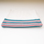 Baby blanket, flannel, blue and pink stripes, white, 36x40"